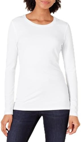 Amazon Essentials Womens Regular-Fit Long-Sleeve Crewneck T-Shirt (Available in Plus Size) | Amazon (US)