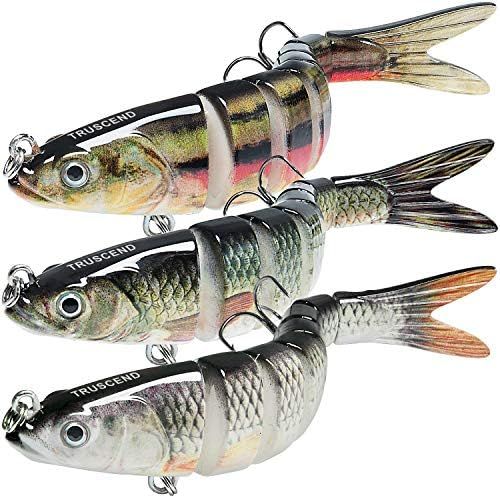 TRUSCEND Fishing Lures for Bass Trout Multi Jointed Swimbaits Slow Sinking Bionic Swimming Lures Bas | Amazon (US)