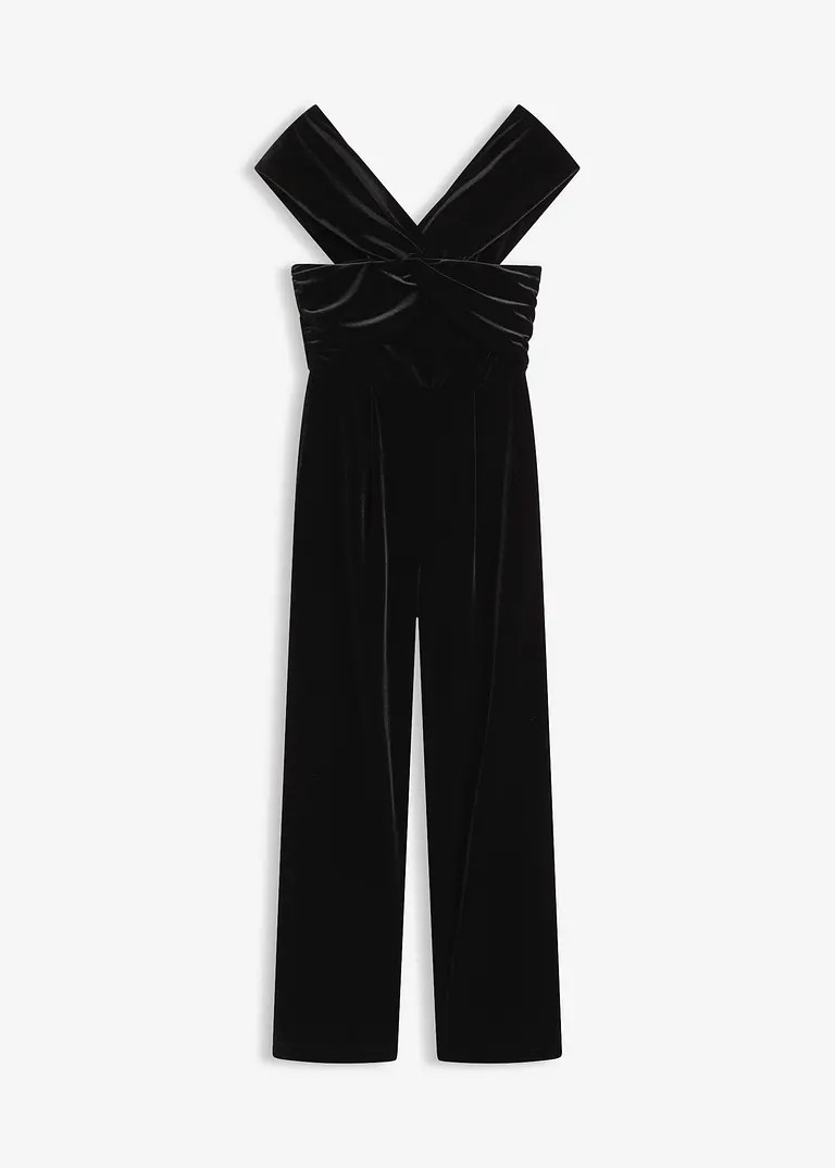 Jersey-Jumpsuit aus fließendem Samt | Bonprix DE