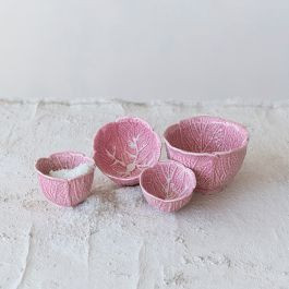 Pink Cabbage Stoneware Dish Collection Measuring Cup Set of 4 | Antique Farm House