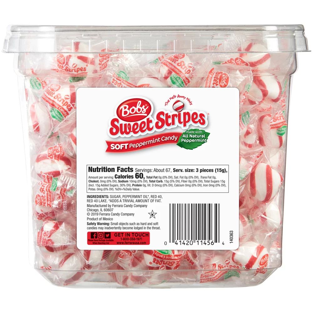 Bob's Sweet Stripes Peppermint Candy, 34.5 Oz (200 Count) - Walmart.com | Walmart (US)