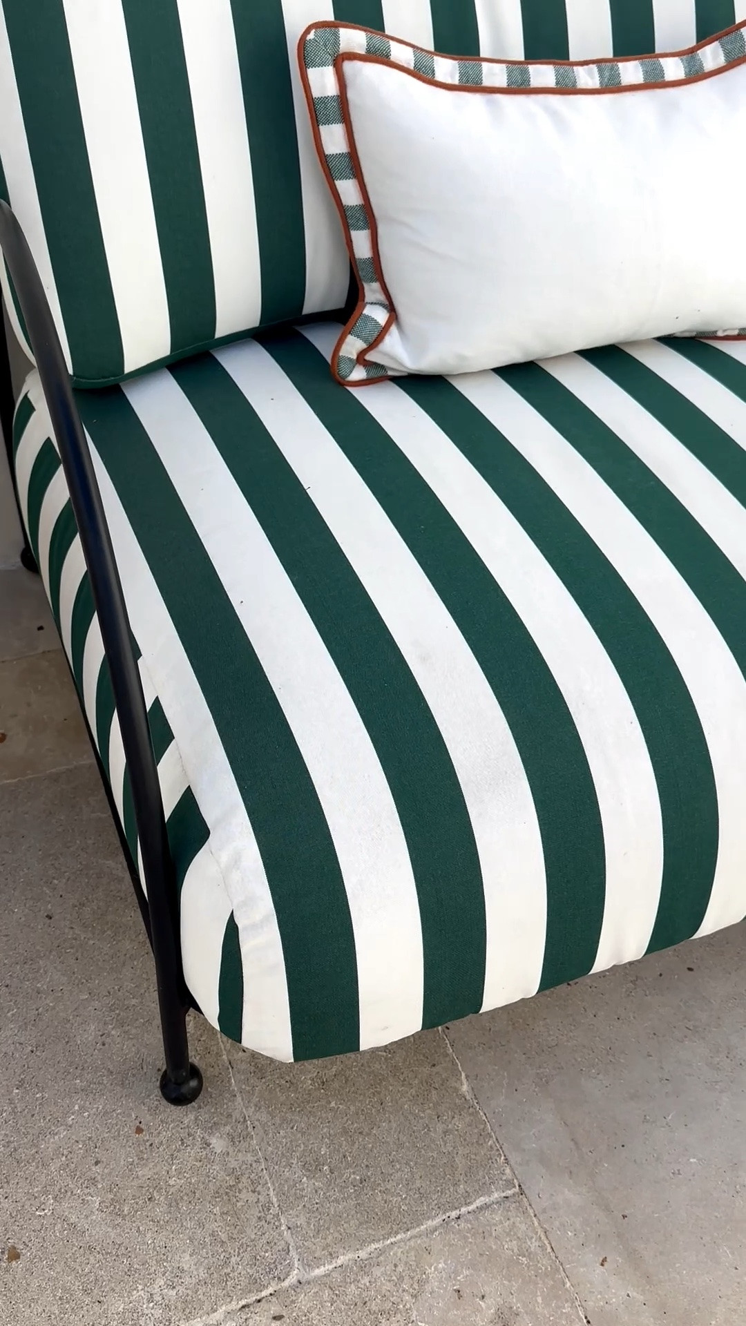 A modern classic in green and white, this striped sofa makes the patio feel like somewhere you’ll want to spend more time. 🌿 Chic and sophisticated, with an easy, relaxed feel that invites you to linger.

I love the Lanata’s deep seating, comfortable armrest height, and sculptural frame. Generous cushions make it inviting for morning coffee or afternoon lounging, while a matte black galvanized steel frame and UV-resistant, stain-resistant fabric add everyday practicality.

Lulu & Georgia Anniversary Sale: up to 30% off. Exclusions apply.

#OutdoorSofa #OutdoorFurniture #OutdoorLiving #PatioFurniture #PatioStyle #PatioDecor #ModernClassic #ModernChic #StripedSofa #DeepSeating #OutdoorSeating #OutdoorLounge #BackyardStyle #GardenFurniture #MorningCoffee #OutdoorEntertaining #TimelessDesign
