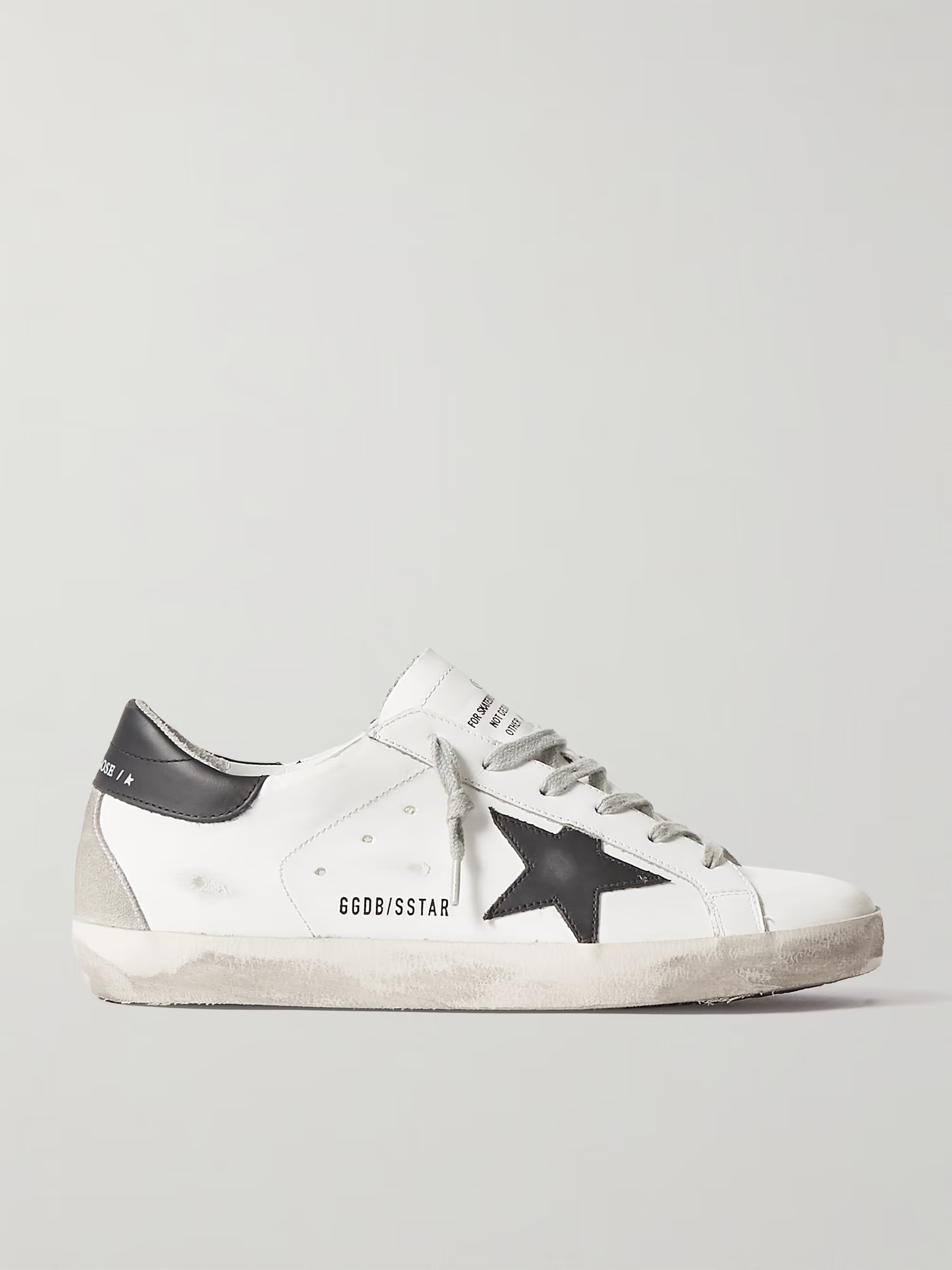 Superstar distressed leather sneakers | NET-A-PORTER (US)