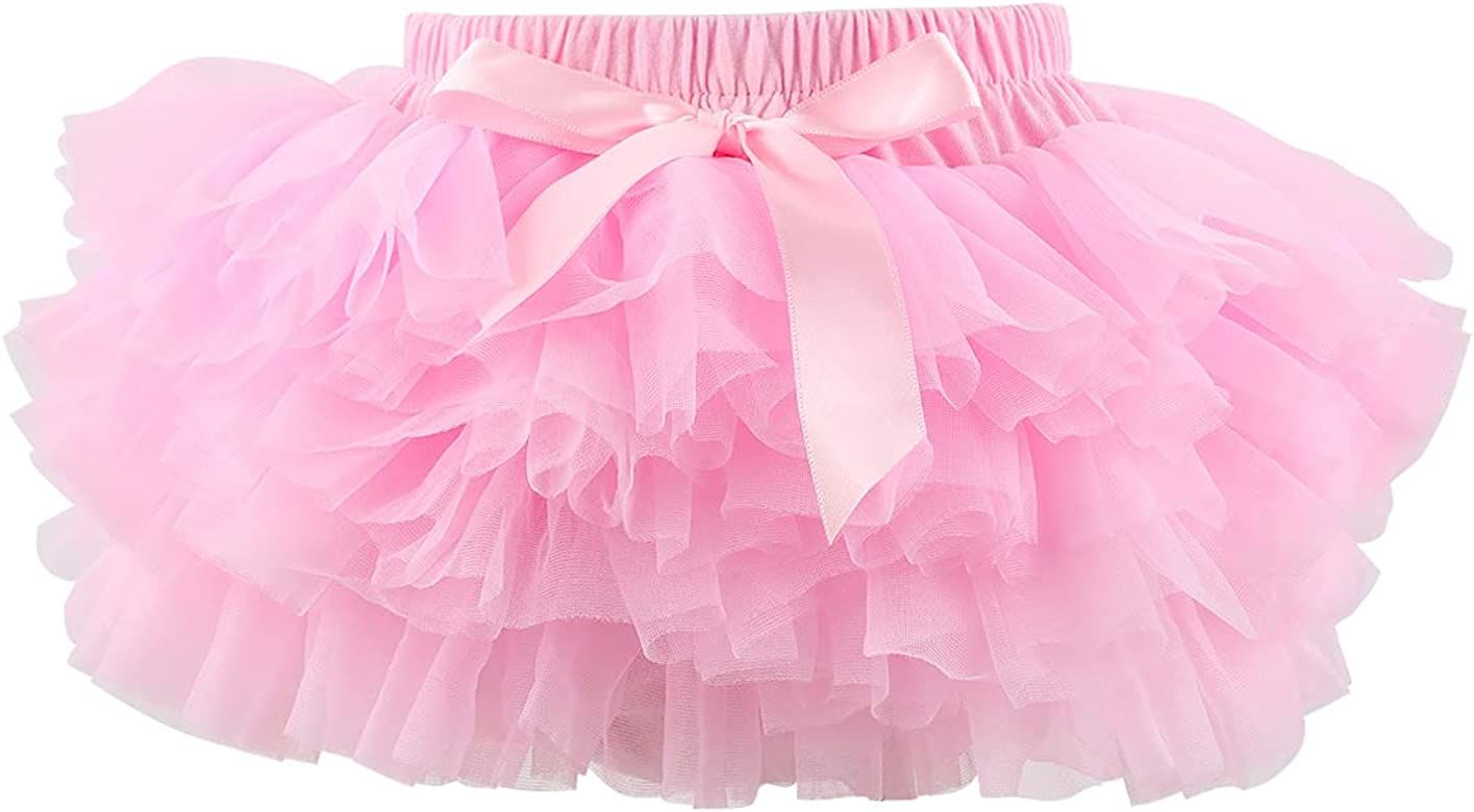 Slowera Baby Girls Fluffy Soft and Smooth Tutu Skirt with Diaper Cover | Amazon (US)