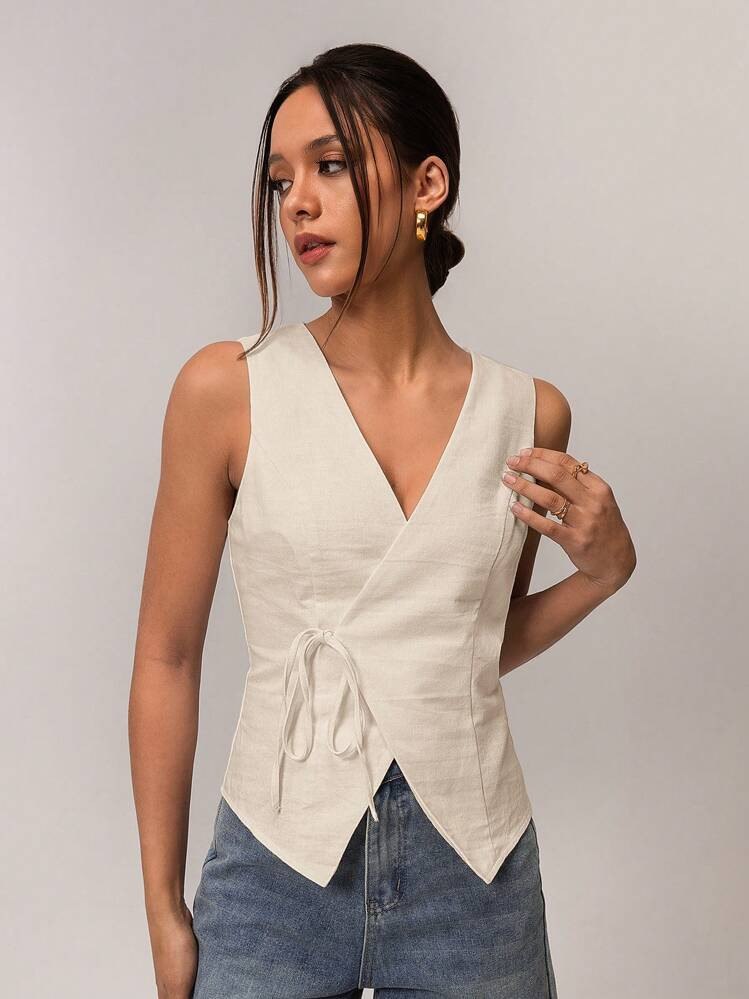 Beige Vest Tank Top | SHEIN