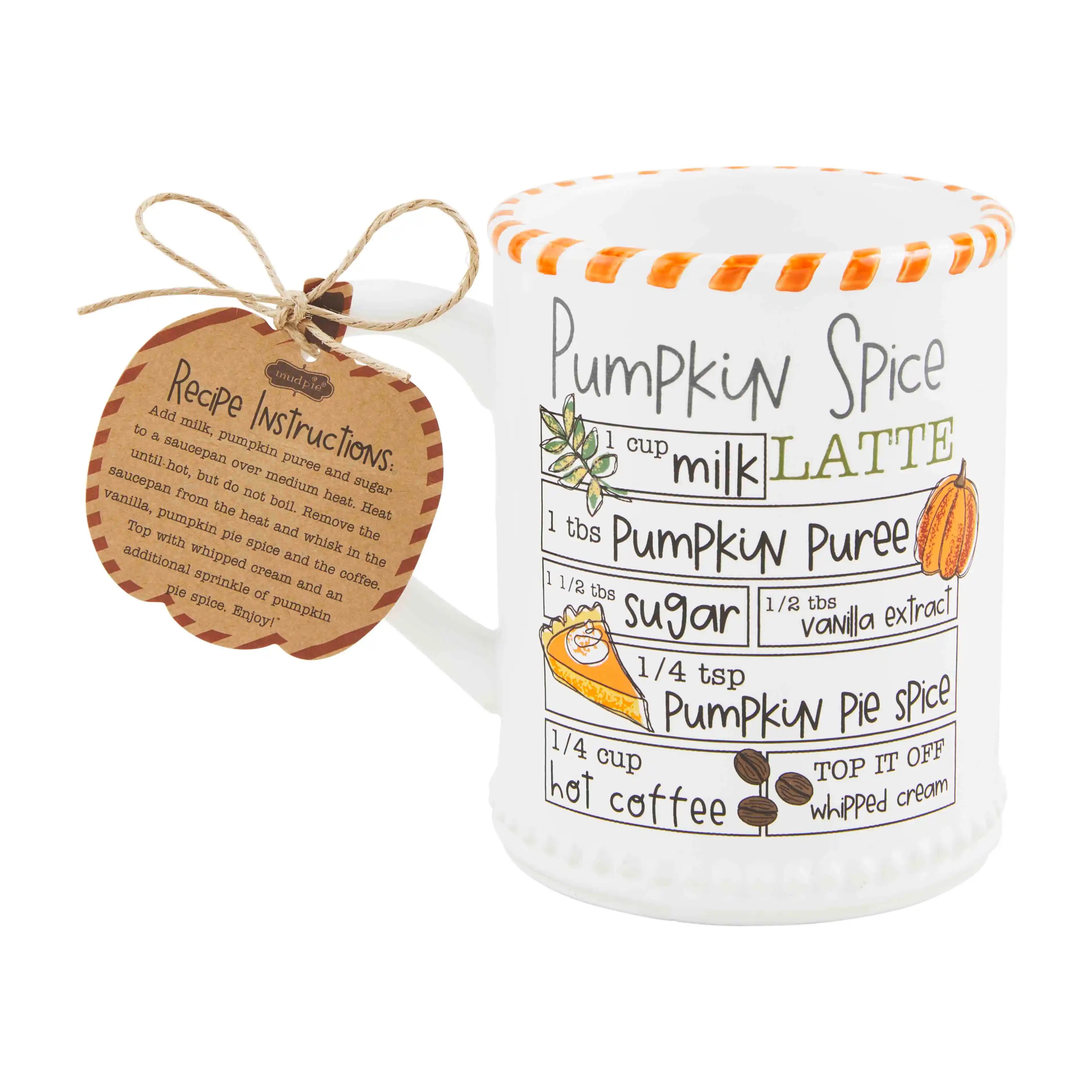 Pumpkin Spice Latte Recipe Mug | Mud Pie (US)