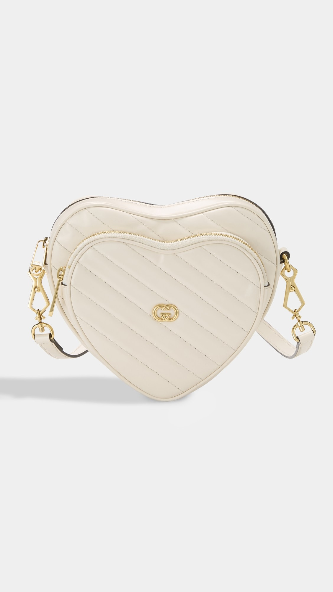 Gucci White Leather Interlocking G Heart Bag | Shopbop