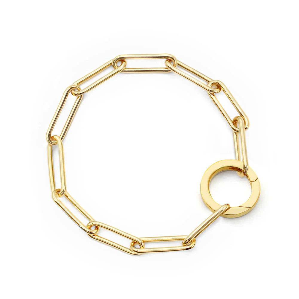 The Daily 360 | Gold Paperclip Charm Bracelet | Gold Vermeil Bracelet Chain | Jet Set Candy (US)