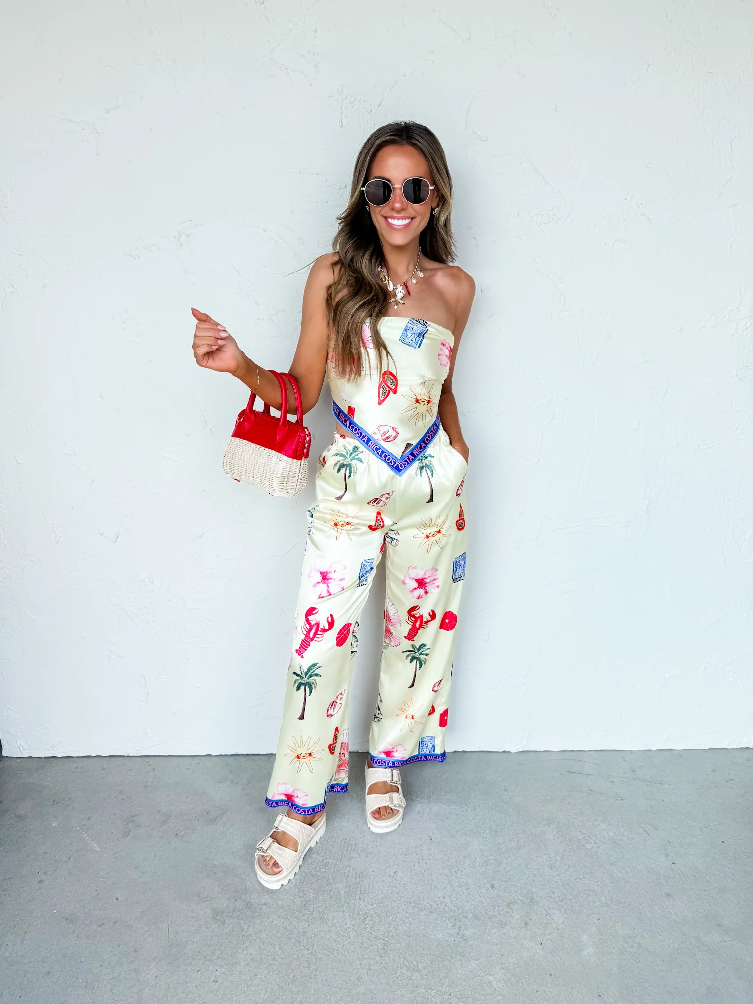On The Coast Printed Pant Set Large | Ruthie Grace