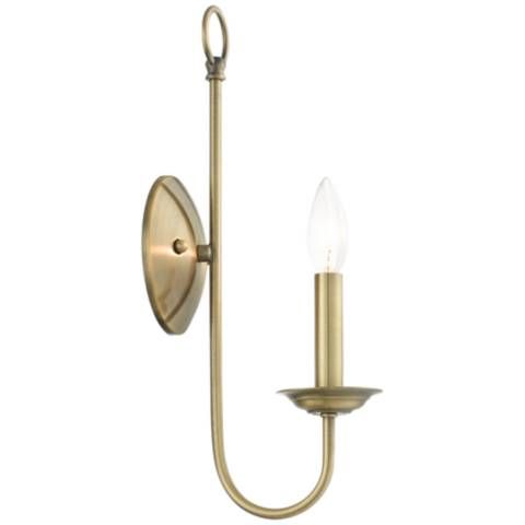 Estate 16" High Antique Brass Wall Sconce | Lamps Plus