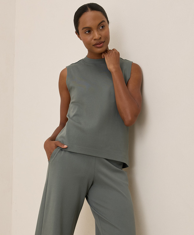 Women’s Airplane Mock Neck Shell made with Organic Cotton | Pact | Pact Apparel