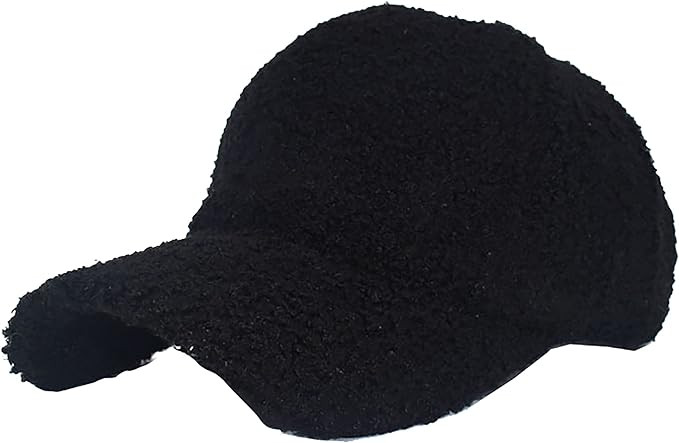 Faux-Lamb-Wool Baseball-Caps Warm-Winter Teddy-Fleece Hip-Hop Cap for Men Women Outdoor Travel | Amazon (US)