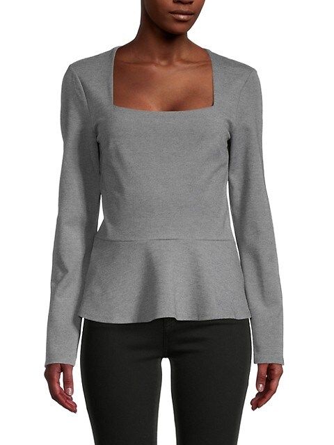 BCBGMAXAZRIA Heathered Peplum Top on SALE | Saks OFF 5TH | Saks Fifth Avenue OFF 5TH