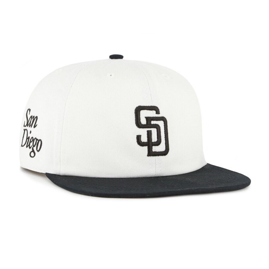 San Diego Padres '47 Foundation Captain Snapback Hat - White/Black | Fanatics