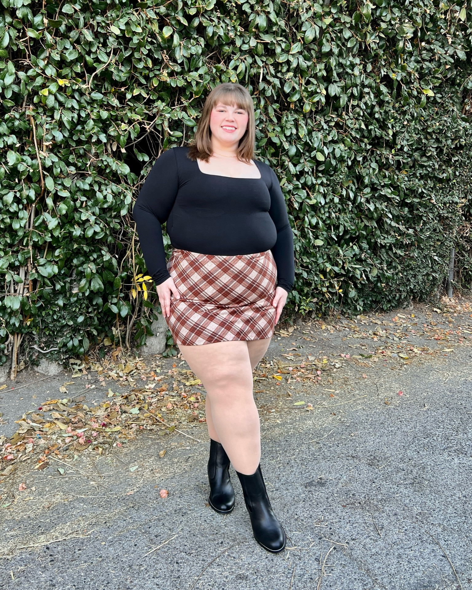 Plus size bodysuit & mini skirt with shorts underneath (mini-skort?). Love this simple formula for an academia inspired look!

#LTKPlusSize #LTKStyleTip #LTKMidsize