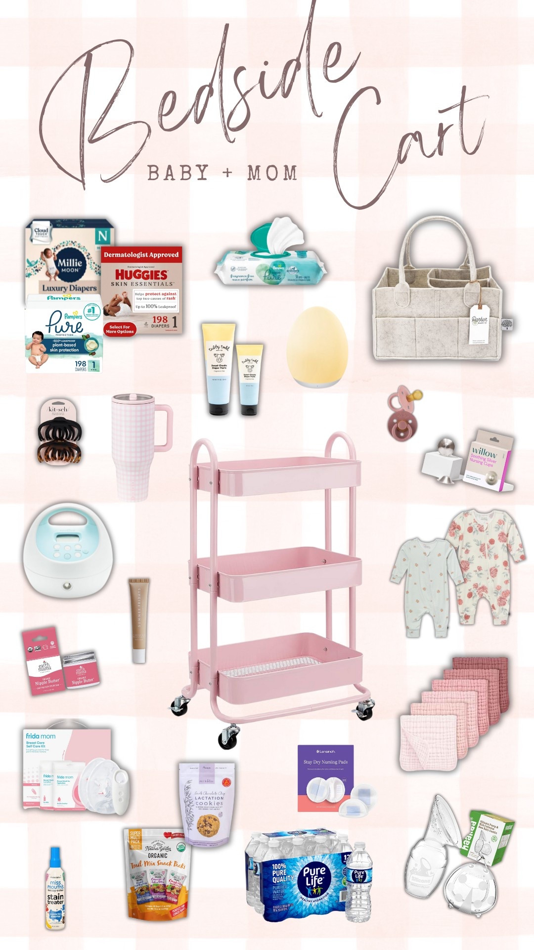 Mom + Baby beside cart necessities 

#LTKBaby #LTKBump