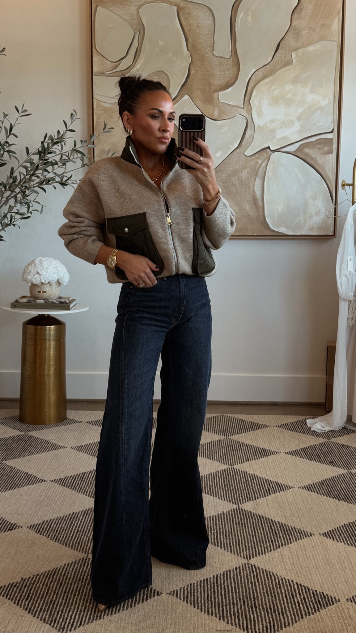 Love these new pieces from anthro 

In a small in jacket 
24 in jeans