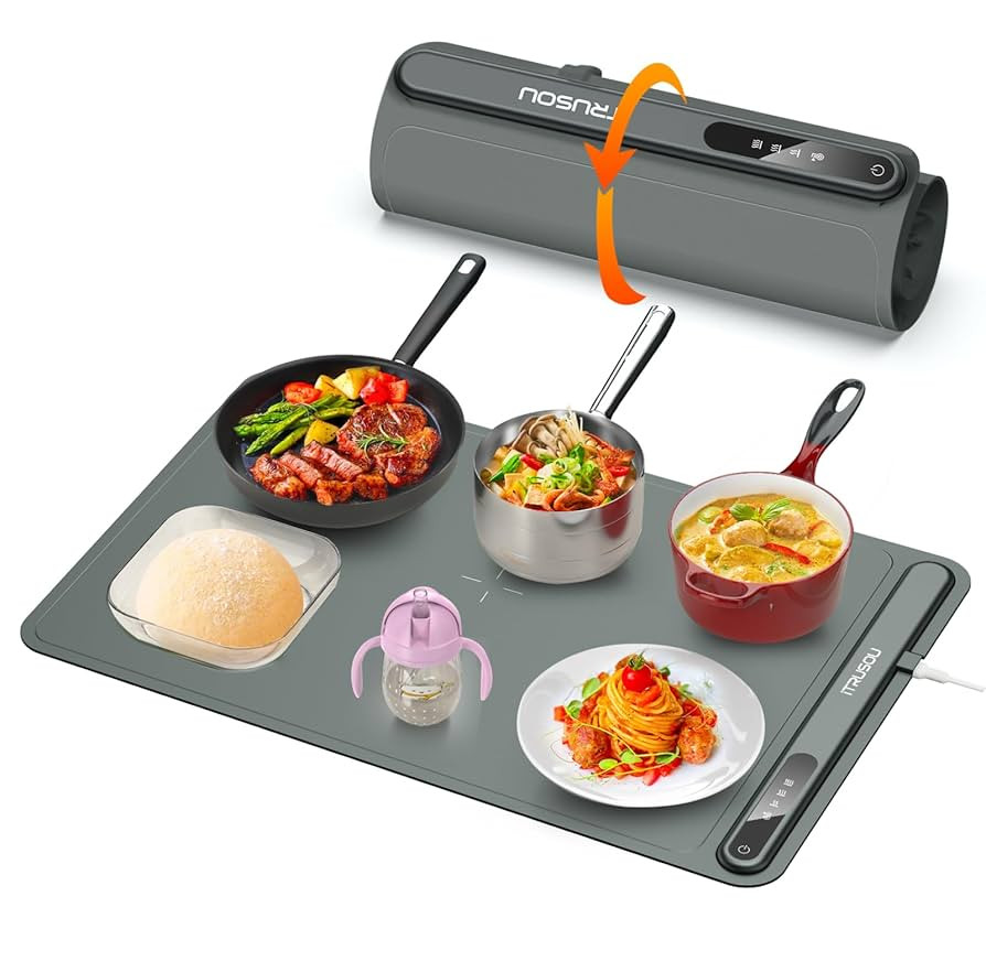 Electric Warming Tray - Full Surface Heating,Rollable & Portable,Premium Silicone Nano-Material,3... | Amazon (US)