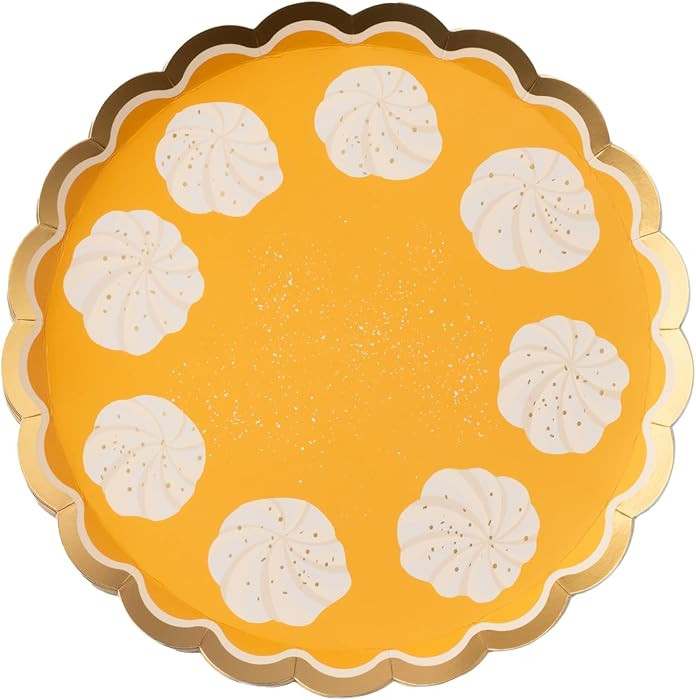 Bonjour Fête Pumpkin Pie Small Paper Party Plates | Disposable Dessert Size | Premium Party Supp... | Amazon (US)