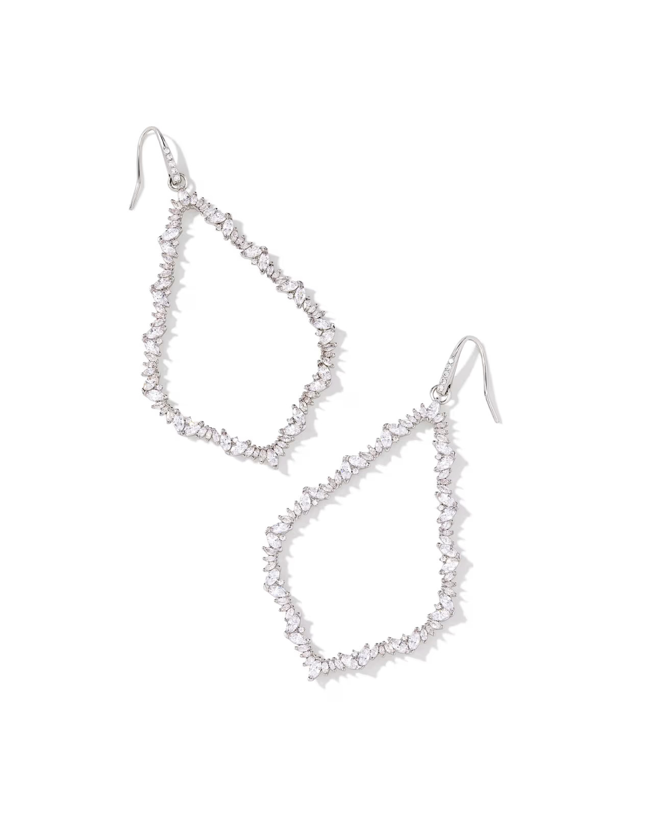 Sophee Silver Crystal Open Frame Earrings in White Crystal | Kendra Scott