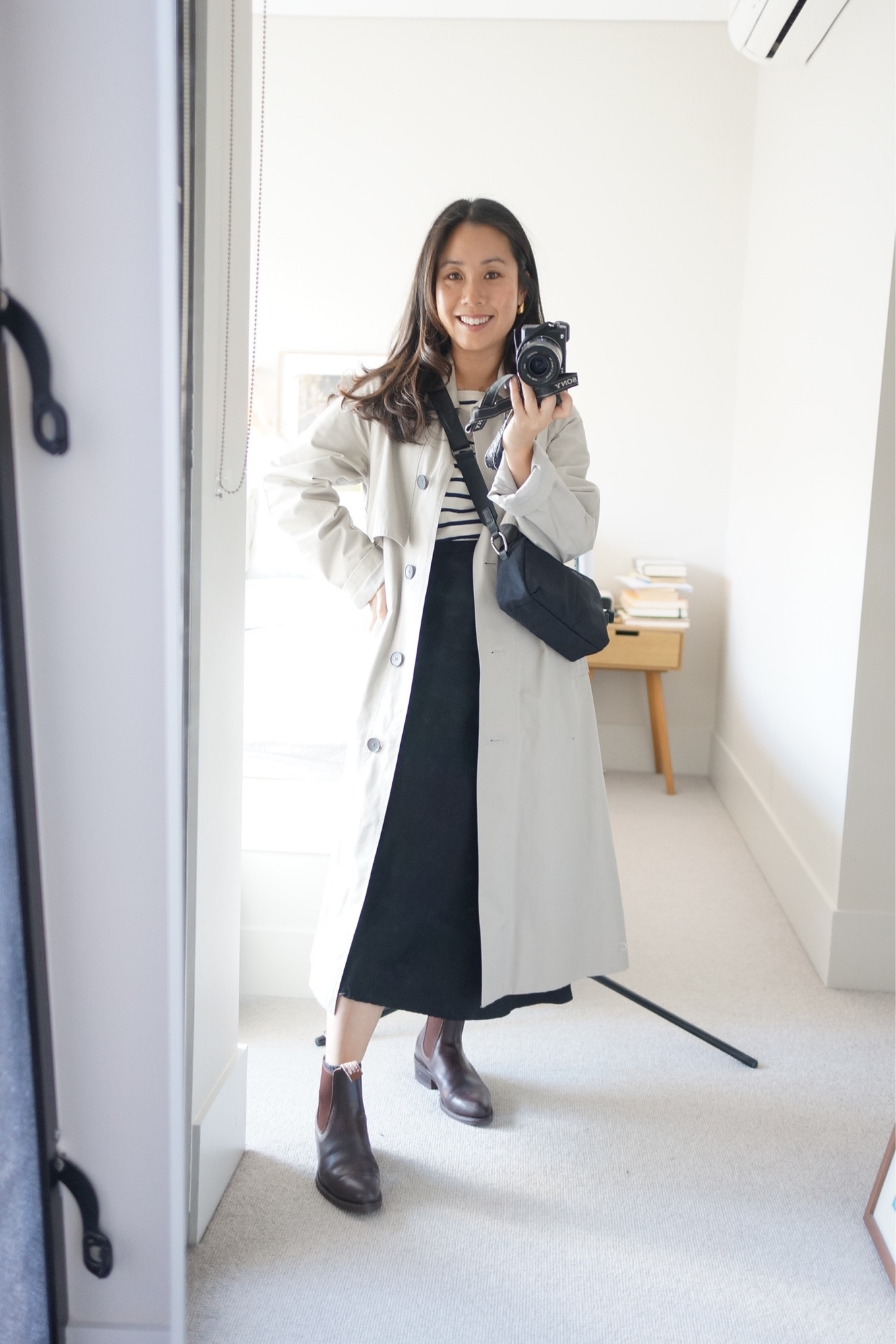 Size XXS in the jacket, size XS in the striped top, size S in the silk skirt 

#LTKstyletip #LTKaustralia #LTKSeasonal