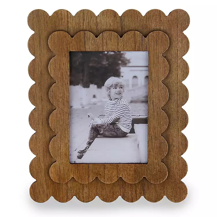 New! Brown Scalloped Wood Picture Frame | Kirklands