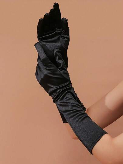1pair 's Satin Elastic Spandex Sexy Dance Party Gloves SKU: sc2304216047420020











(100+ R... | SHEIN