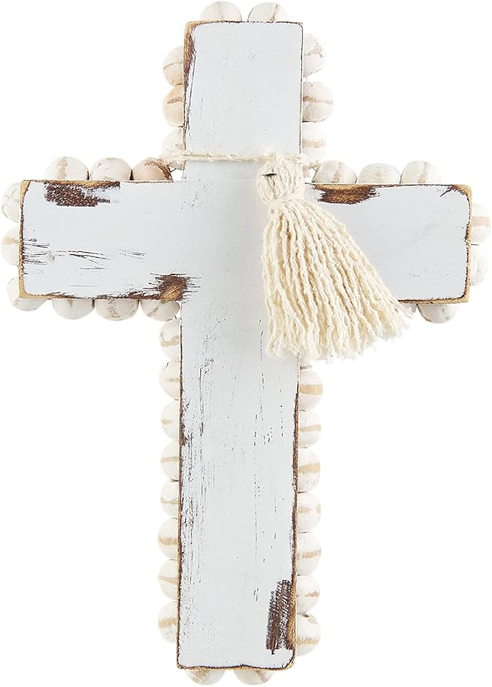 Mud Pie Wood Bead Cross, Small, 6.5" x 4.4" | Amazon (US)