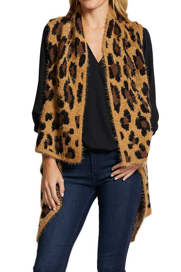 Leopard Knit Vest | Social Threads