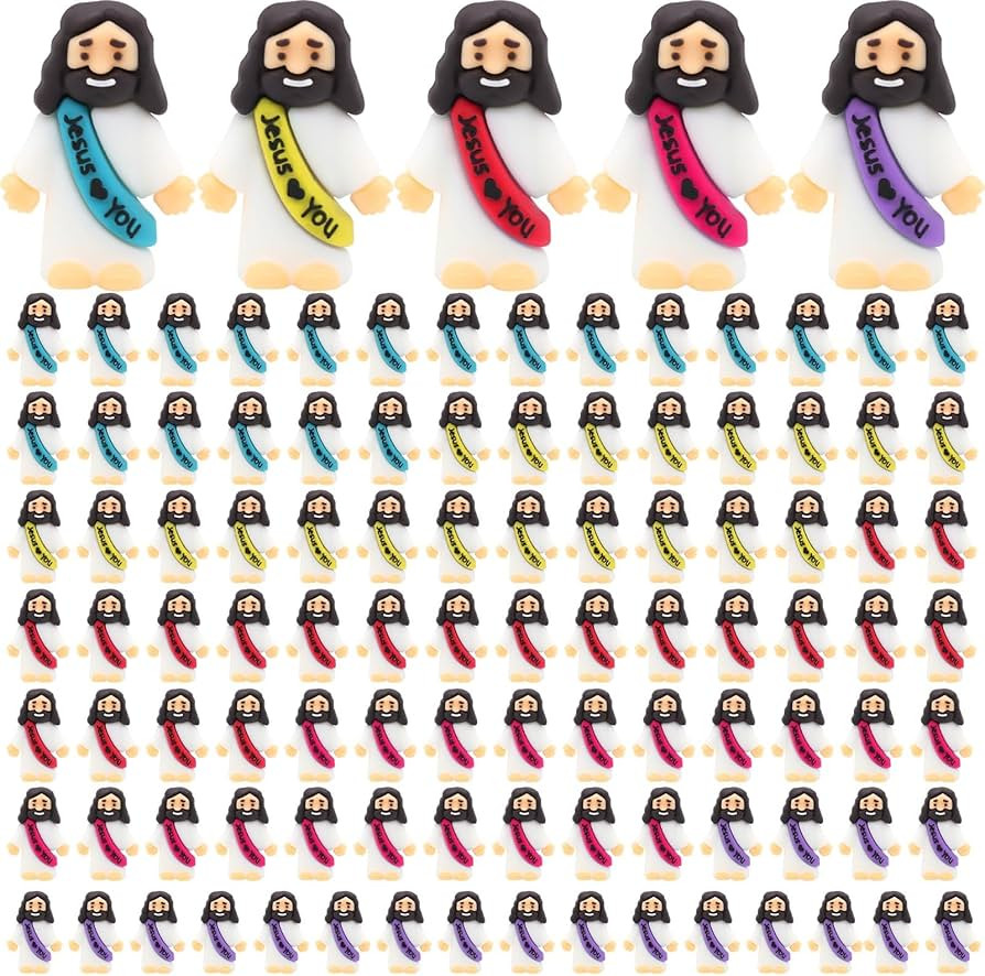 100 Pack Little Jesus Figurines in Bulk, Pocket Jesus Loves You, Jesus Small Figures, Little Tiny... | Amazon (US)