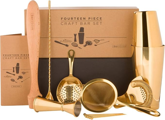 A Bar Above 14-Piece Professional Bartender Gift Set - Premium Barware Accessories for Home Bar -... | Amazon (US)