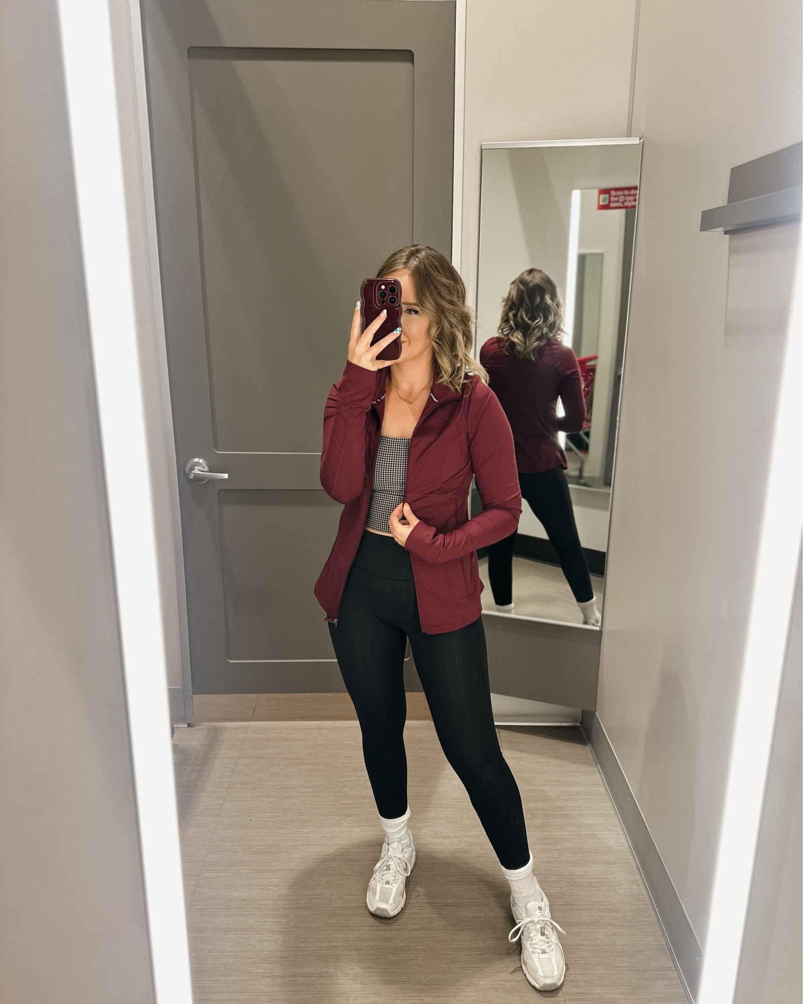 Leggings - true to size
Zip-up Jacket - true to size
Shoes - true to size
Sports bra - true to size, medium support and includes padding




Fitness workout outfit clothes athletic athleisure daily outfit ootd outfit of the day realistic fabletics Abercrombie / new balance / dad sneakers women’s tennis shoes workout shoes / gingham sports / black go to leggings active 

#LTKActive #LTKShoeCrush #LTKStyleTip