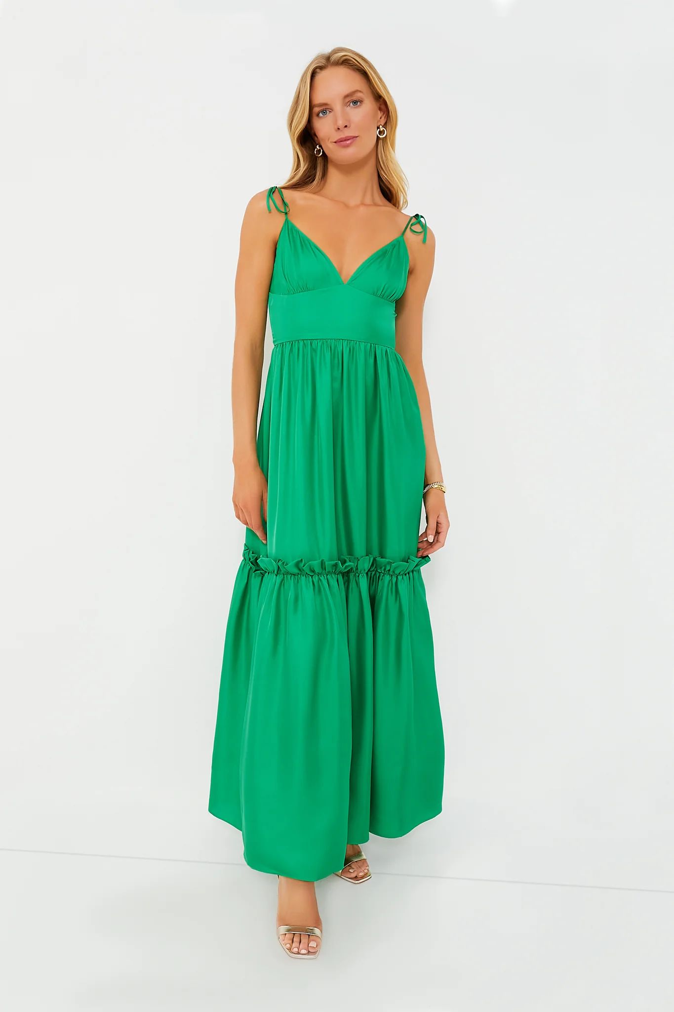 Green Silk Twill Maxi Dress curated on LTK
