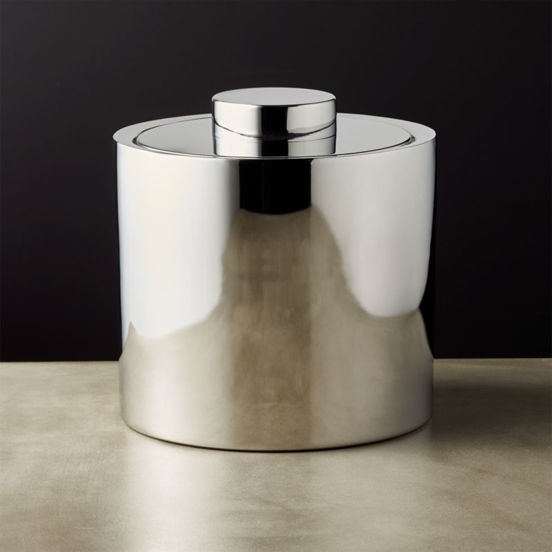 Column Stainless Steel Ice Bucket with Lid + Reviews | CB2 | CB2