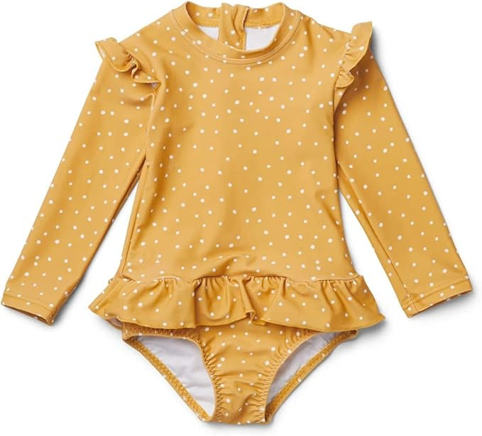 LDIOIF Girls One Piece Long Sleeve Swimsuit Stripe Seersucker Bathing Suit Zipper Rash Guard Surf... | Amazon (US)