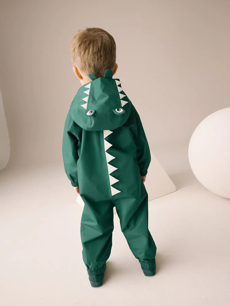 Green Crocodile Waterproof Fleece Lined Puddlesuit (3mths-7yrs) | Next US