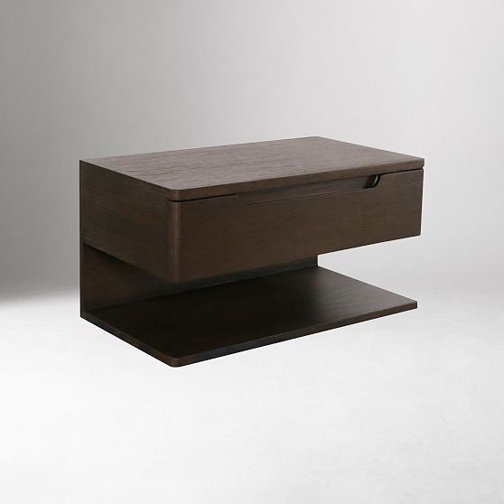 Glover Floating Nightstand Dark Brown (24"") | West Elm (US)