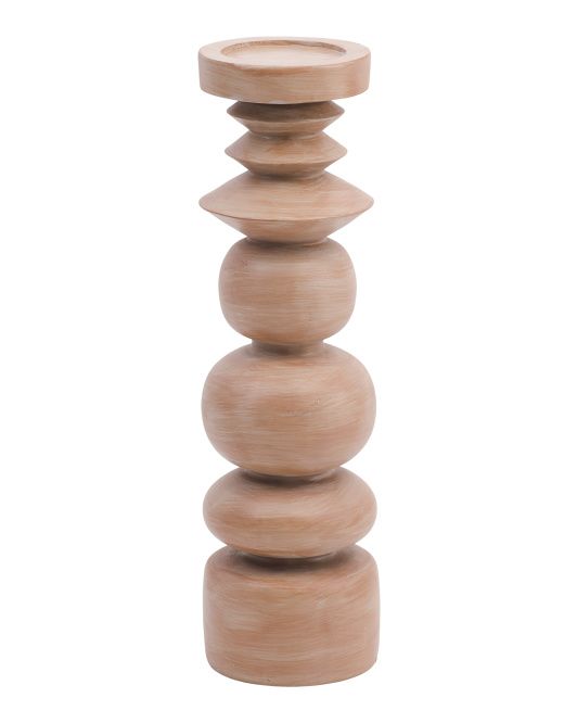 18in Wooden Candlestick | TJ Maxx