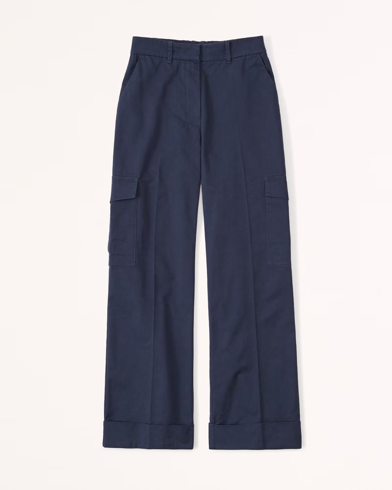 Twill Cargo Wide Leg Pant | Abercrombie & Fitch (US)