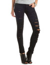 Click for more info about Destroyed Black Wash Skinny Jeans