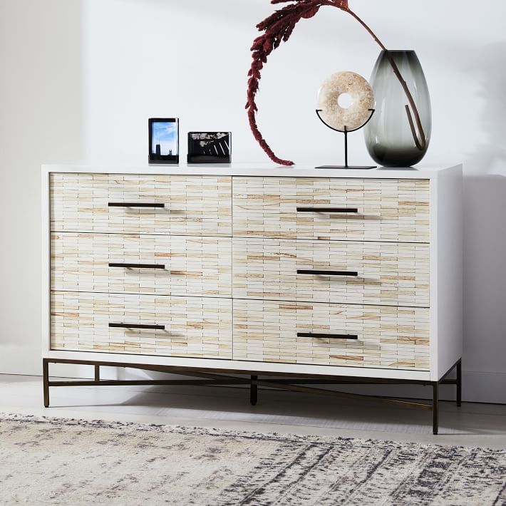 Wood Tiled 6-Drawer Dresser (54") | West Elm (US)