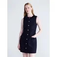 Free Assembly Women's and Women's Plus Sleeveless Button Front Combo Shift Dress, Sizes XS-4X | Walmart (US)