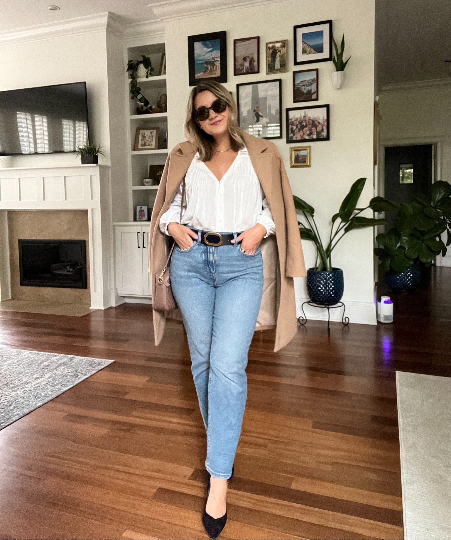 My coat, jeans, and sunglasses are all on sale!
Top - size small
Jeans - size petite 27
Coat - size petite small 

#LTKSale #LTKsalealert #LTKfindsunder100