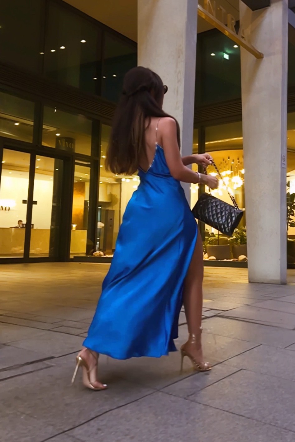 cool blue dresses Corset-Style Satin Gown main image 1