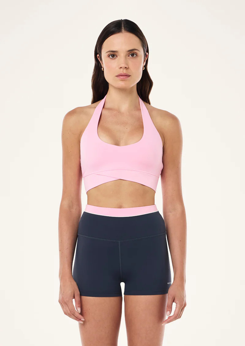 RESET HALTER SPORTS BRA IN PRISM PINK | P.E Nation AU