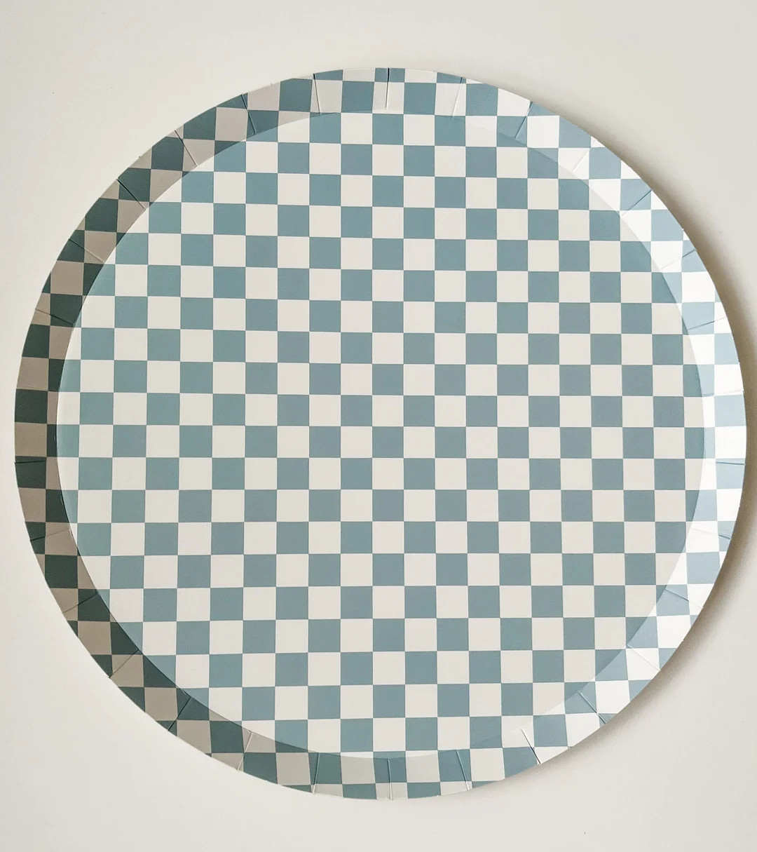 Checkered Blue Plate, XL set of 8 - Etsy | Etsy (US)
