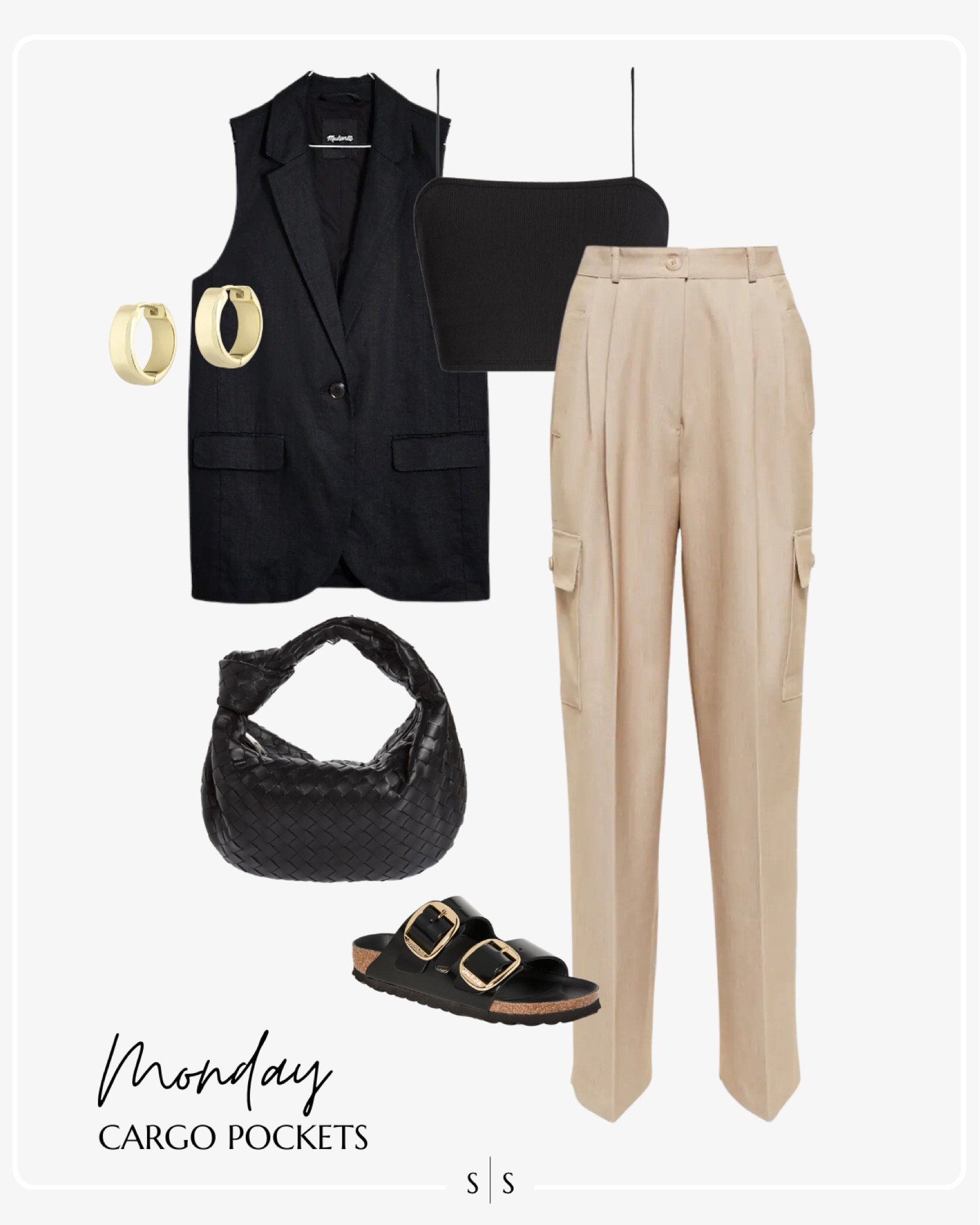 Style Guide of the Week | cargo pant, tailored vest, Birkenstocks, bandeau camisole, woven handbag.

Trending styles, cargo pockets, wide leg jeans, chintzy florals, matching sets, crochet details, tailored suiting, outfit ideas, Spring outfits, Summer outfits, casual style, chic style, everyday outfit. See all details on thesarahstories.com ✨

#LTKFind #LTKstyletip