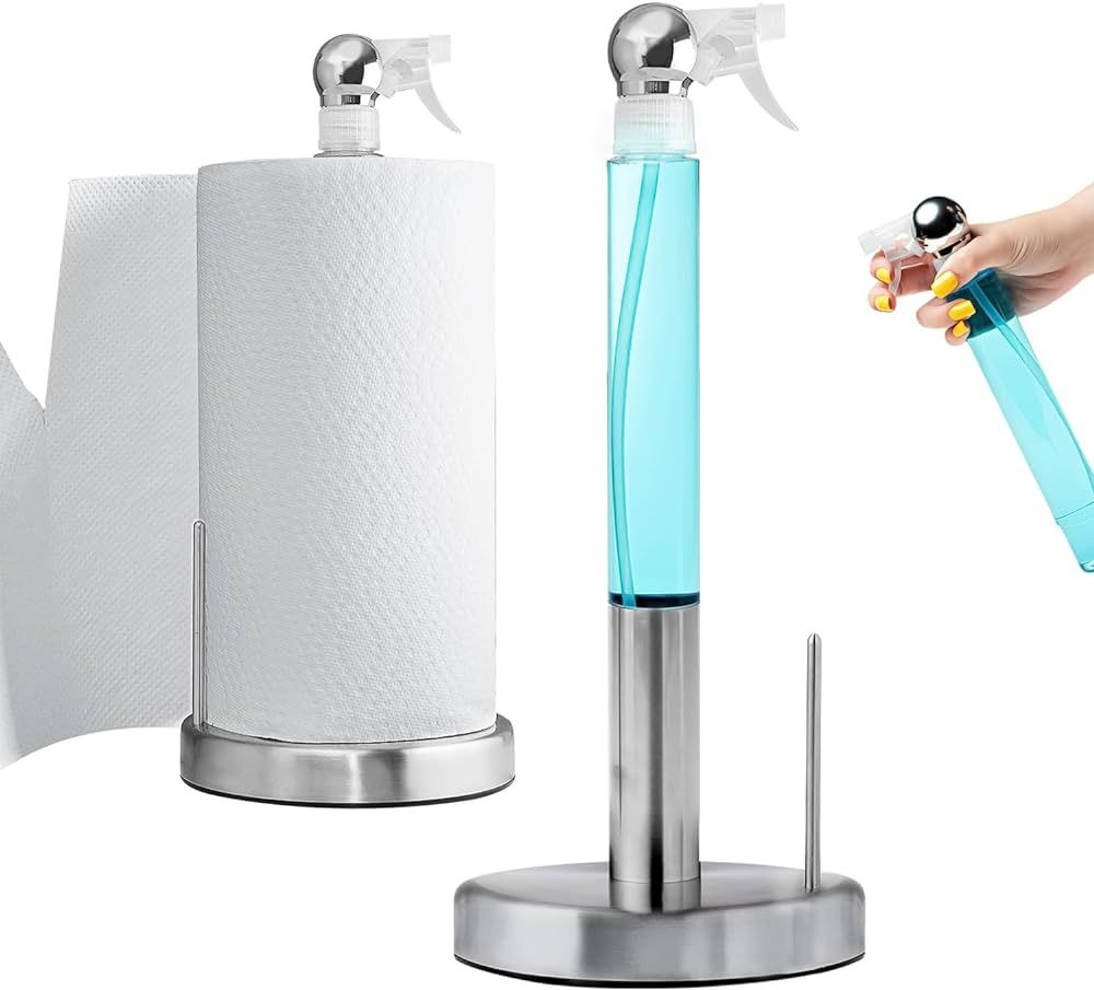 Everyday Solution Paper Towel Holder with 7oz Spray Bottle - Aesthetic Kitchen Countertop Sprayer... | Amazon (US)