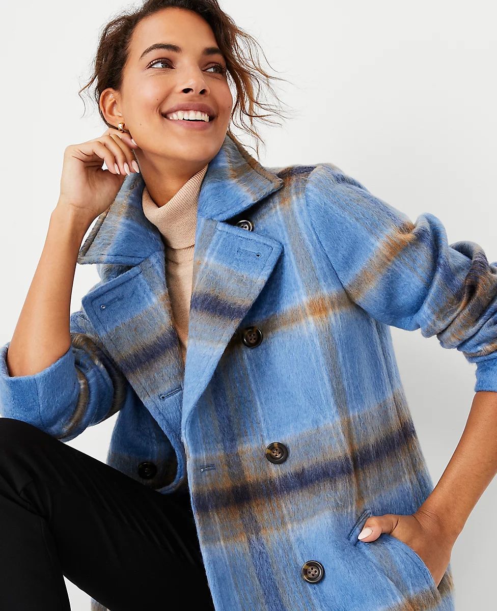 Plaid Double Breasted Coat | Ann Taylor (US)