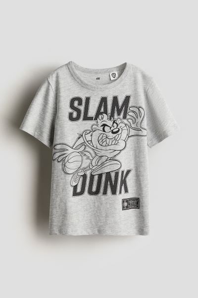 Printed Cotton T-shirt - Round Neck - Short sleeve - White/Donald Duck - Kids | H&M US | H&M (US + CA)
